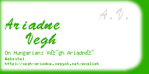 ariadne vegh business card